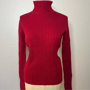70’s Ribbed Long Red Turtleneck❤️❤️